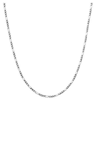 KUZZOI Kette Herrn Figaro Oxidiert Massiv Mann 925 Silber Schwarz