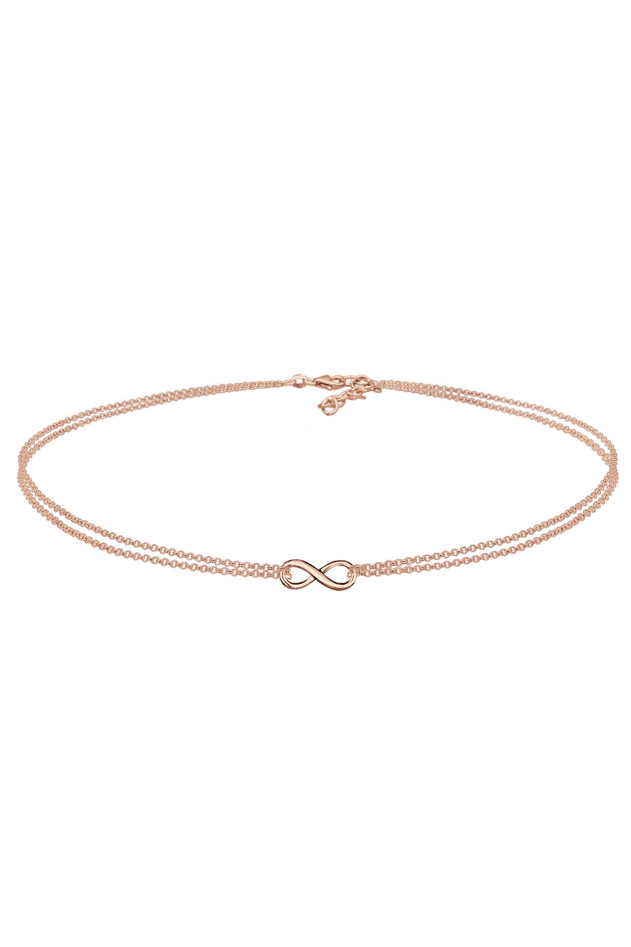 ELLI Kette Choker Erbskette Infinity Unendlichkeit 925 Silber Rosegold, Bild 1