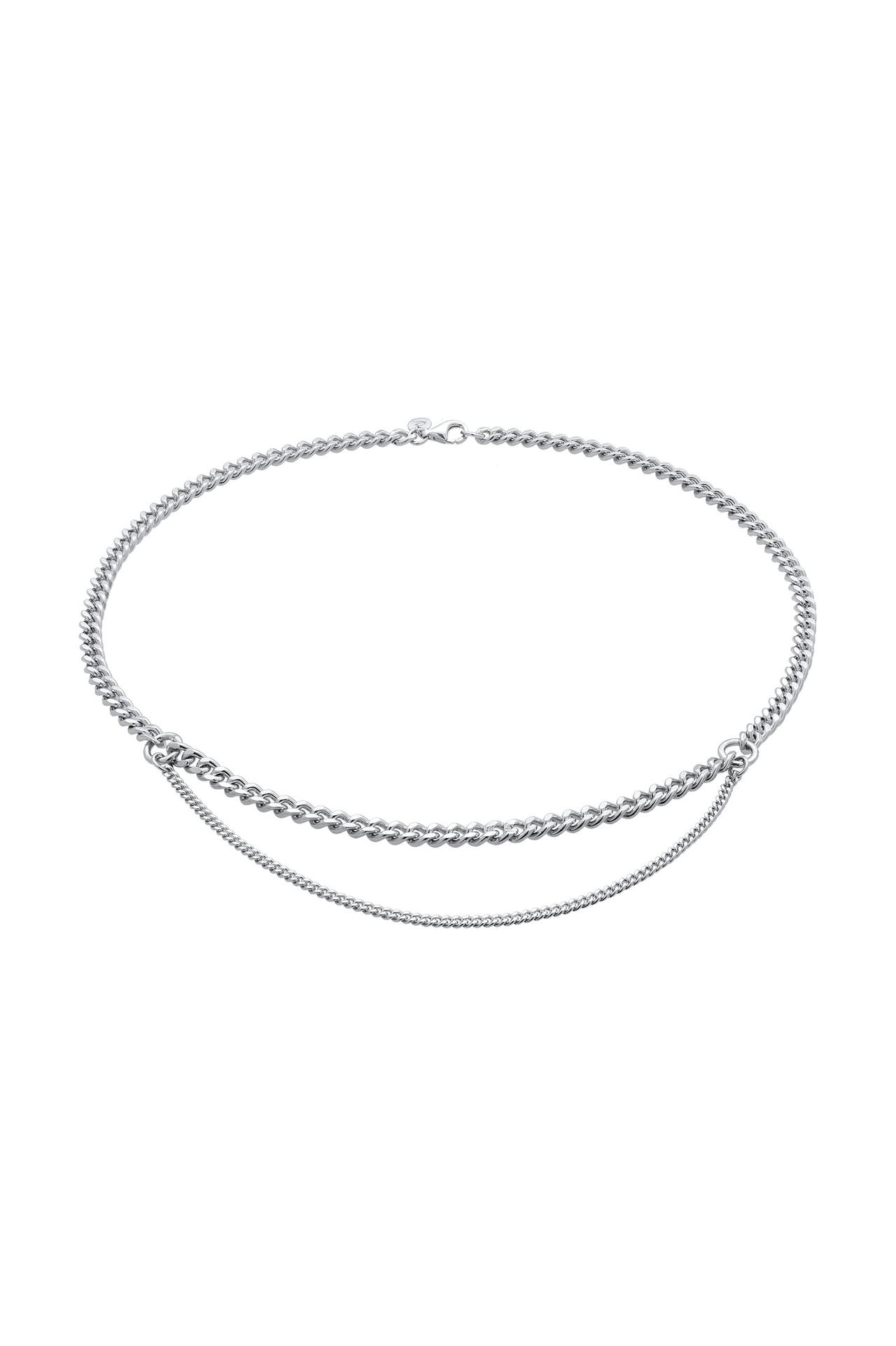 ELLI PREMIUM Kette Panzerkette Layer Basic 925 Silber Silber, Bild 1