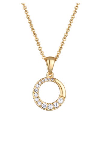 ELLI Kette Kreis Rund Kristalle Gold