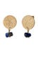 Ohrringe Ohrstecker Plättchen Lapis Lazuli Blau 925 Sterling Silber Vergoldet Gold