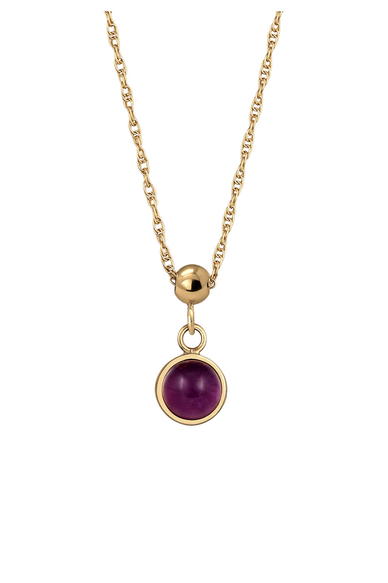 ELLI PREMIUM Kette Geburtsstein Edelstein Solitär 925 Sterling Silber vergoldet Violett, Bild 1