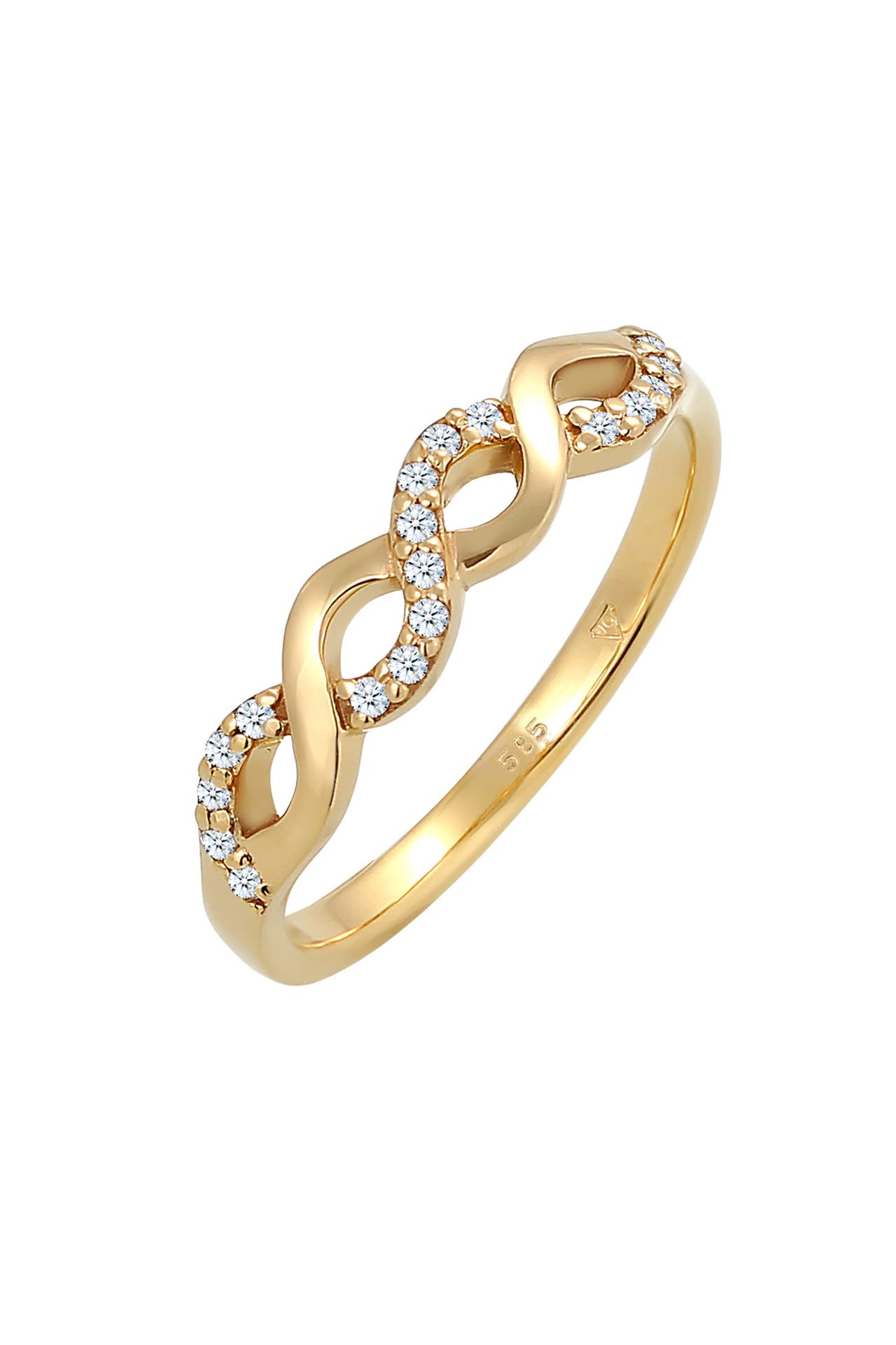 ELLI DIAMONDS Ring Infinity Diamant Weiß Brillantschliff (0.09ct) 585 Gelbgold Weiß, Bild 1