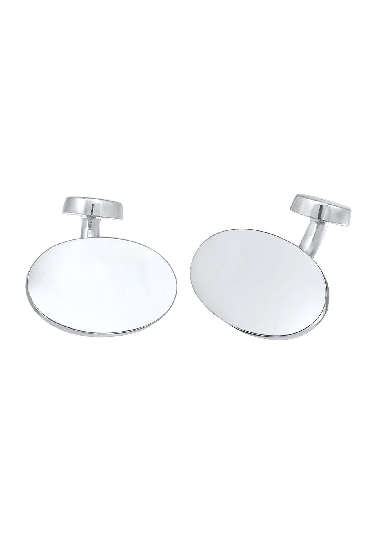 KUZZOI Manschettenknöpfe Oval Plättchen Poliert Elegant 925 Silber Silber, Bild 1