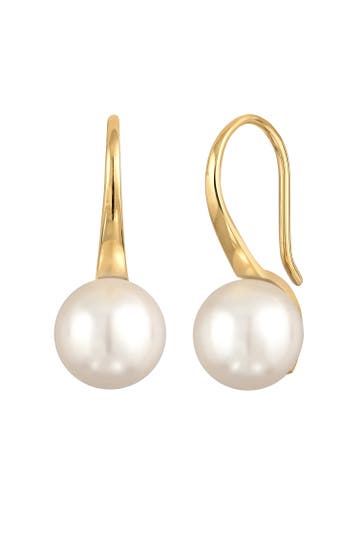 NENALINA Ohrringe Perle synthetisch Fischhacken 925 Silber Gold