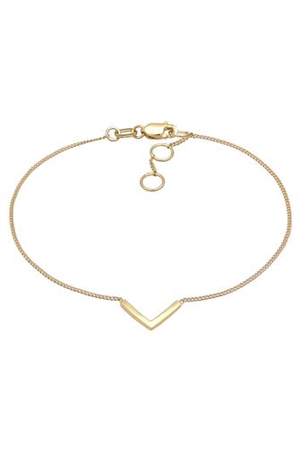 ELLI PREMIUM Armband V-Anhänger Geo Minimal 375 Gelbgold Gold