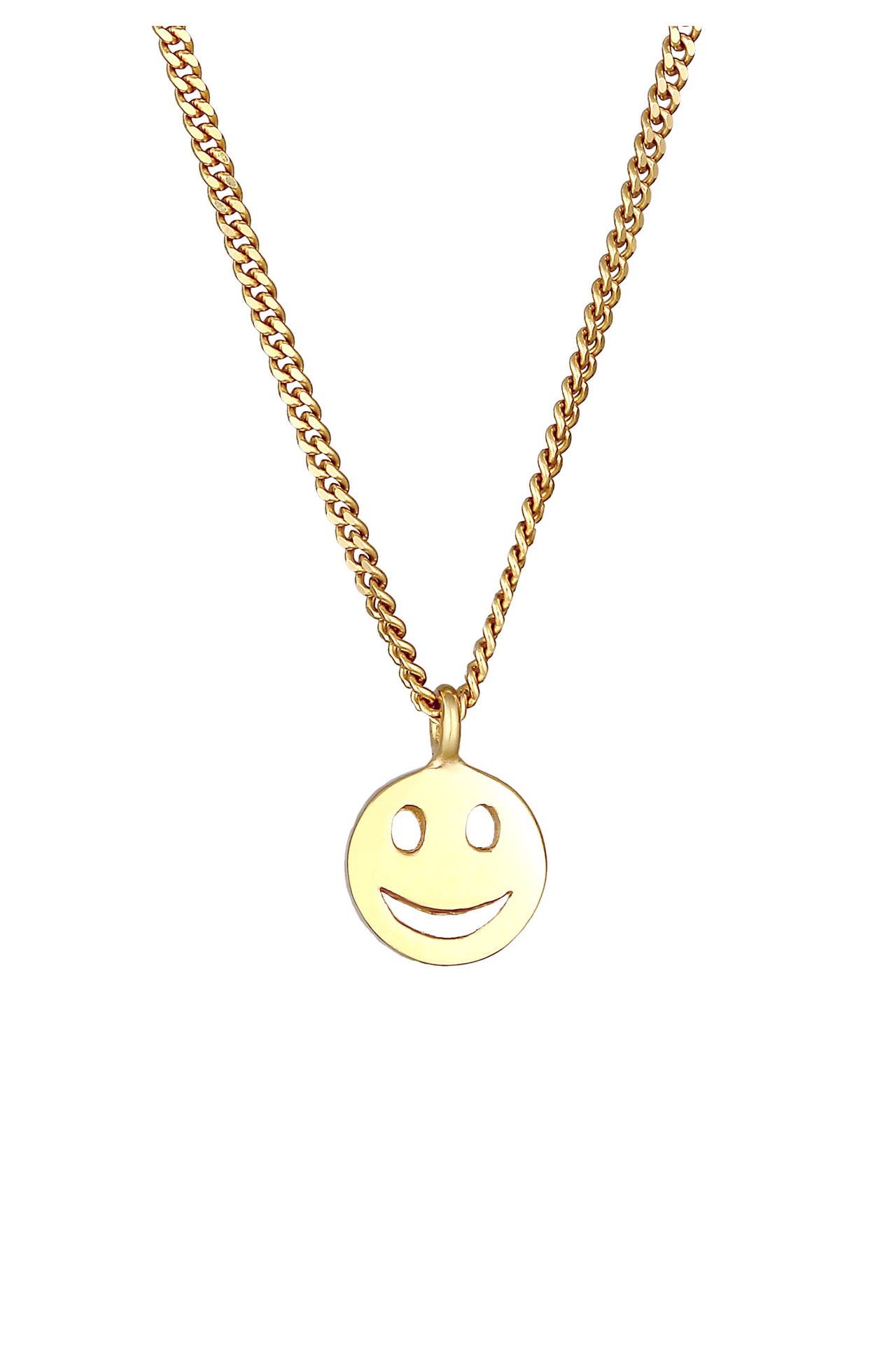 ELLI Kette mit Happy Smiling Face 925 Silber Gold, Bild 1
