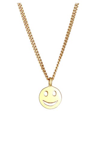 ELLI Kette mit Happy Smiling Face 925 Silber Gold