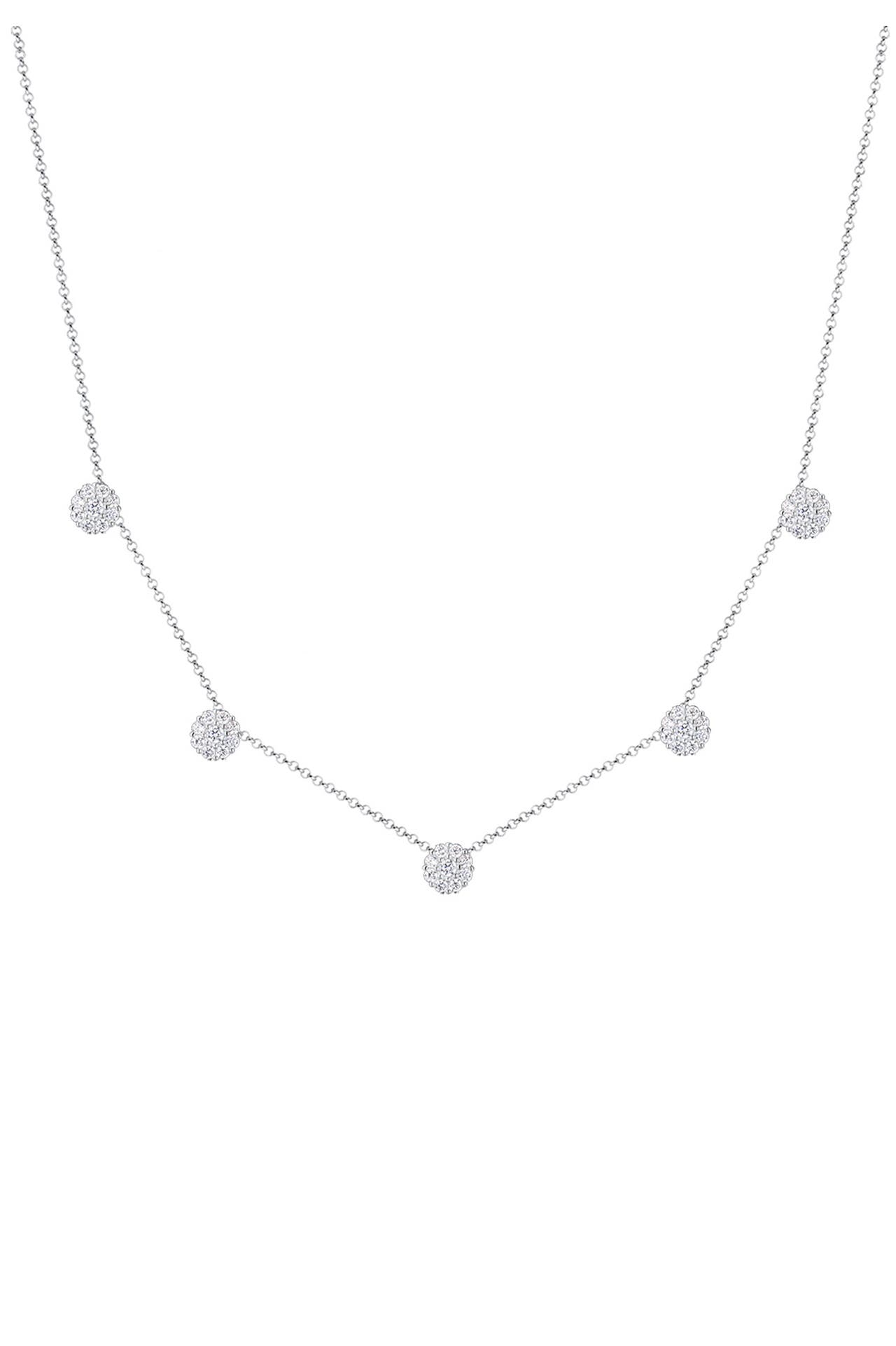 ELLI Kette Zirkonia Blume Symbolik 925 Sterling Silber Silber, Bild 1