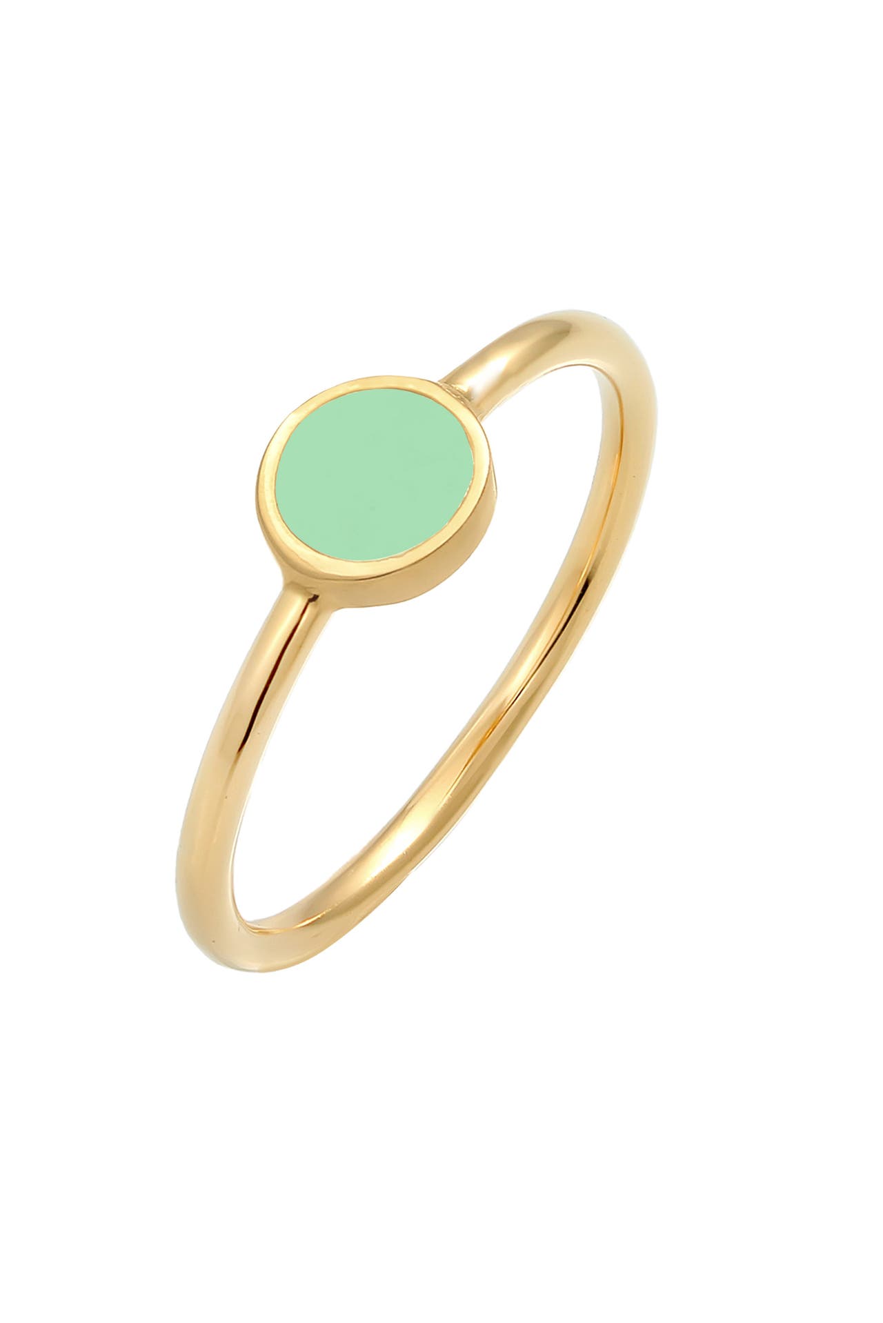 ELLI Ring Solitär Stapelring Emaille 925 Silber Hellgrün, Bild 1