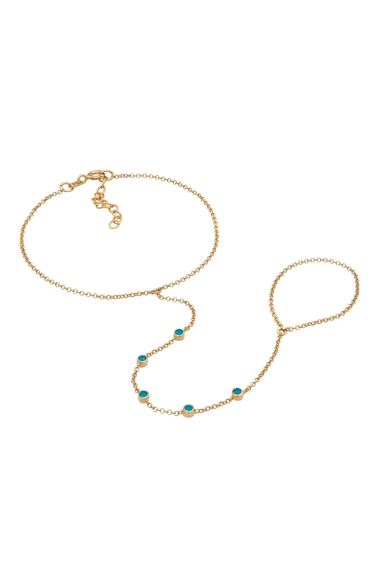 ELLI Armband Hand Chain Handkette Armband 925 Silber Gold, Bild 1
