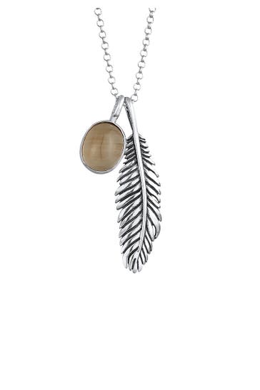 KUZZOI Kette Feder Quarz Hippie 925 Silber