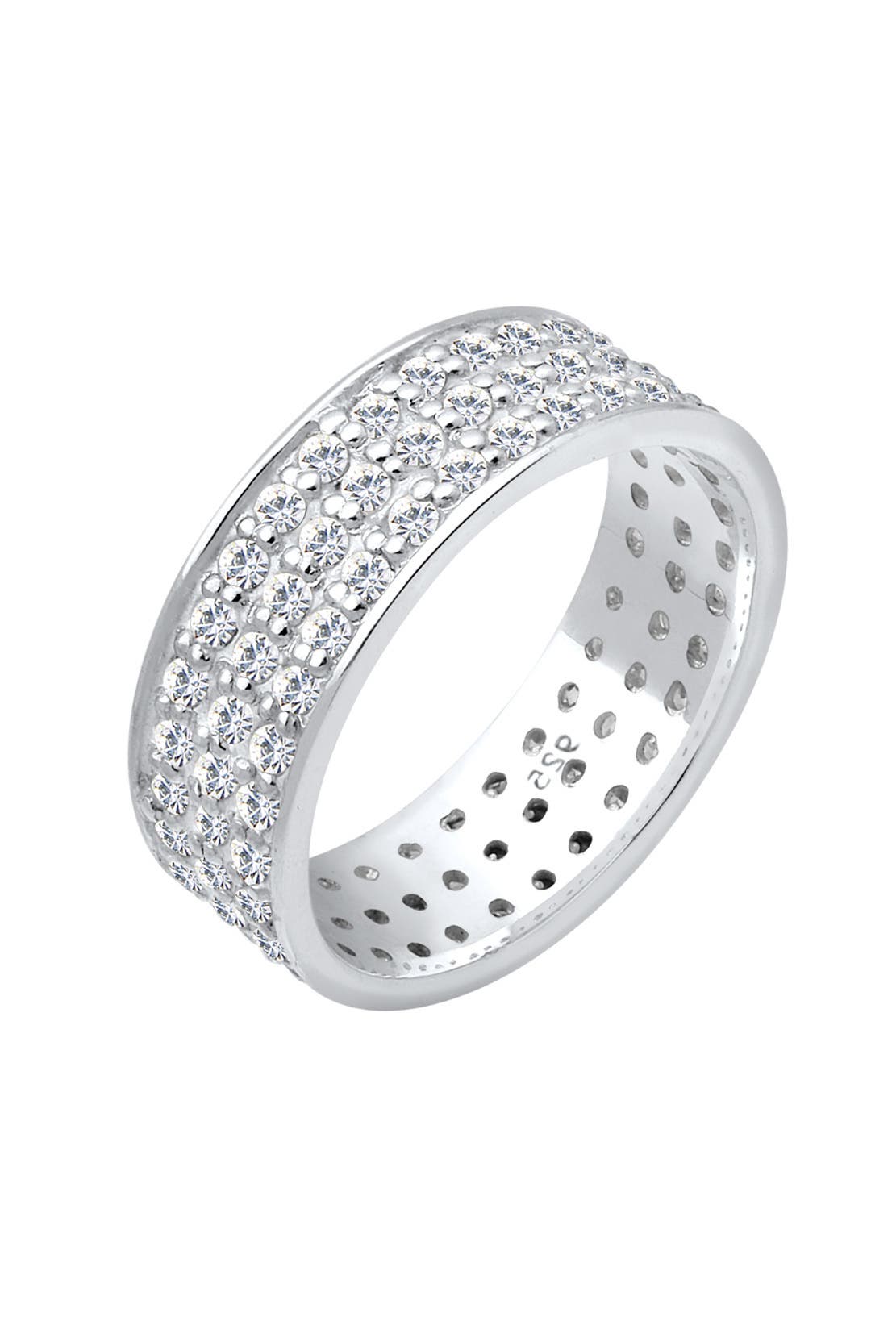 ELLI Ring Bandring Weiß 925 Sterling Silber, mit Kristallen von Swarovski® Weiß, Bild 1