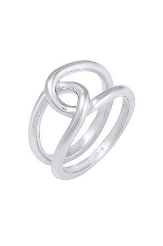 ELLI Ring Verdreht Schlaufe Trend Casual 925 Silb Silber
