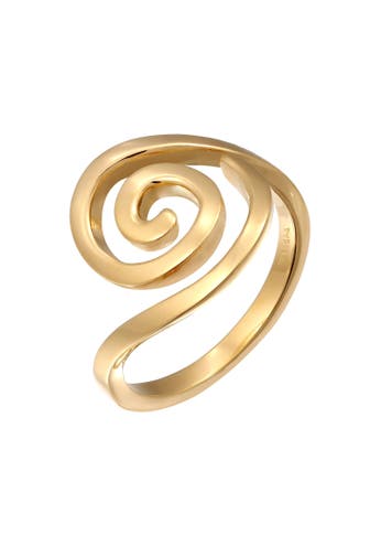 ELLI Ring Spirale Organic Modern 925 Silber Gold gravierbar