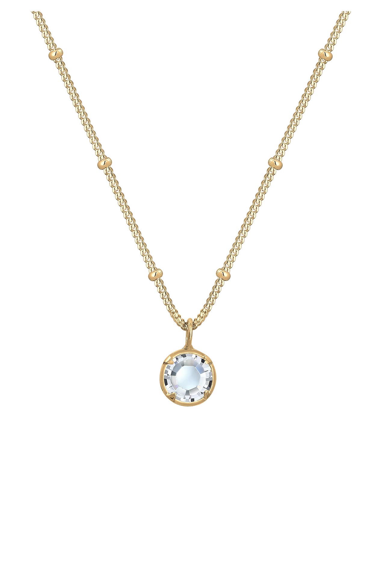 ELLI Kette Glas Kristalle Weiß 925 Sterling Silber Gold, Bild 1