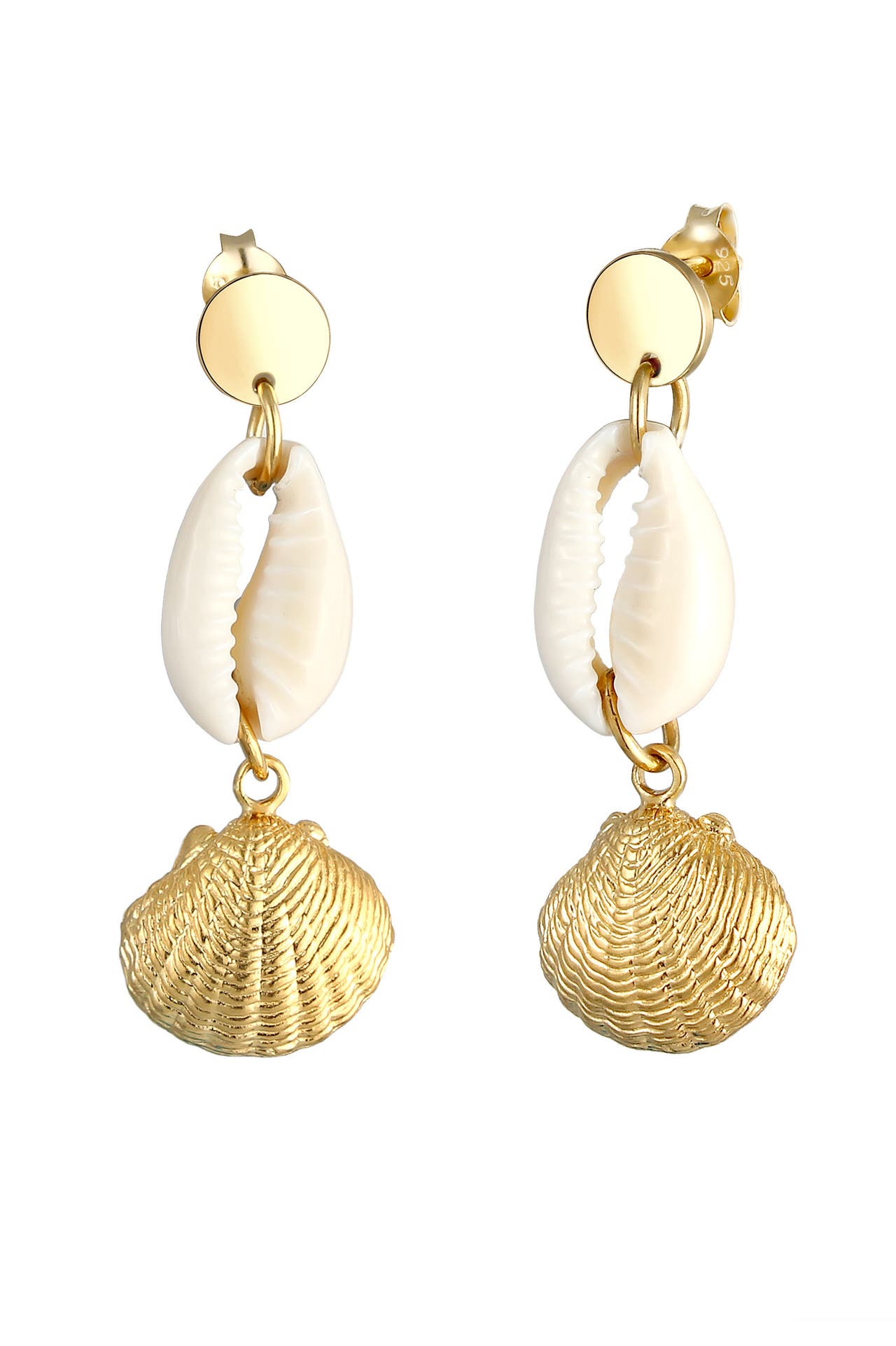 ELLI Ohrringe Kauri Muschel Sommermotiv Strand 925 Silber Gold, Bild 1