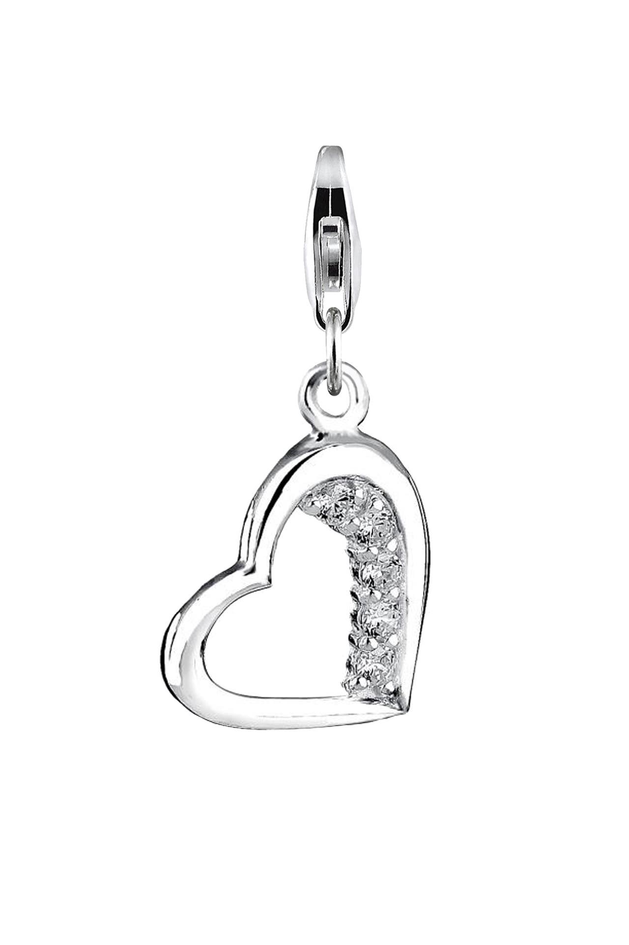 NENALINA Charm Herz Motiv Anhänger Cubic Zirkonia 925 Silber, Bild 1