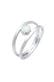 Ring Bandring Zweireihig Synthetischer Opal Weiß 925 Sterling Silber Silber