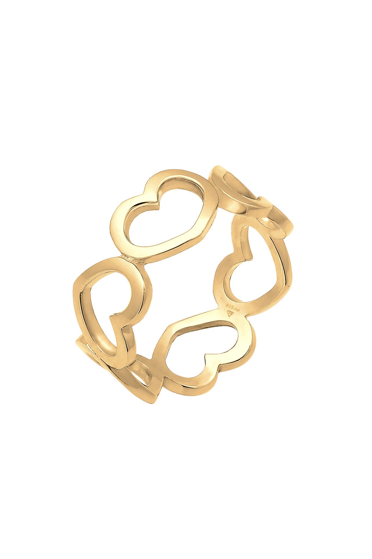 ELLI Ring Bandring Herzen Symbol Cut-Out Trend 925er Silber, Bild 1