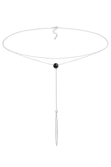 ELLI Kette Choker Y-Layer Kristalle 925 Silber Silber