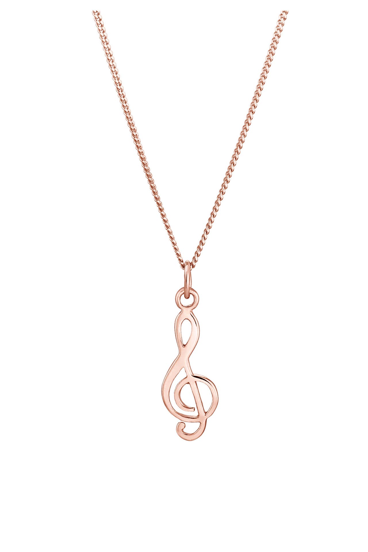 ELLI Kette Notenschlüssel Musik Symbol 925 Silber Rosegold, Bild 1