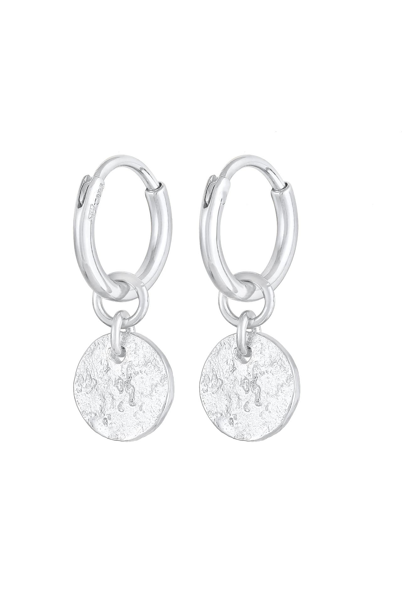 ELLI Ohrringe Creolen Coin Plättchen Silber, Bild 1