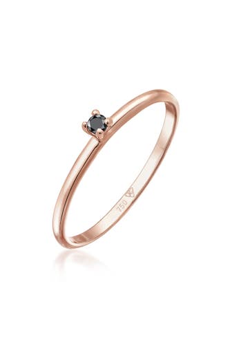 ELLI DIAMONDS Ring Diamant Schwarz Brillantschliff (0.015 ct) 750 Rosegold Rosegold