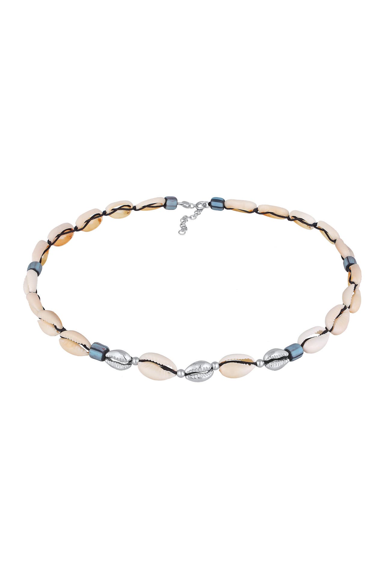 ELLI Kette Kauri Muschel Glas Beads Surfer Style 925 Silber Silber, Bild 1