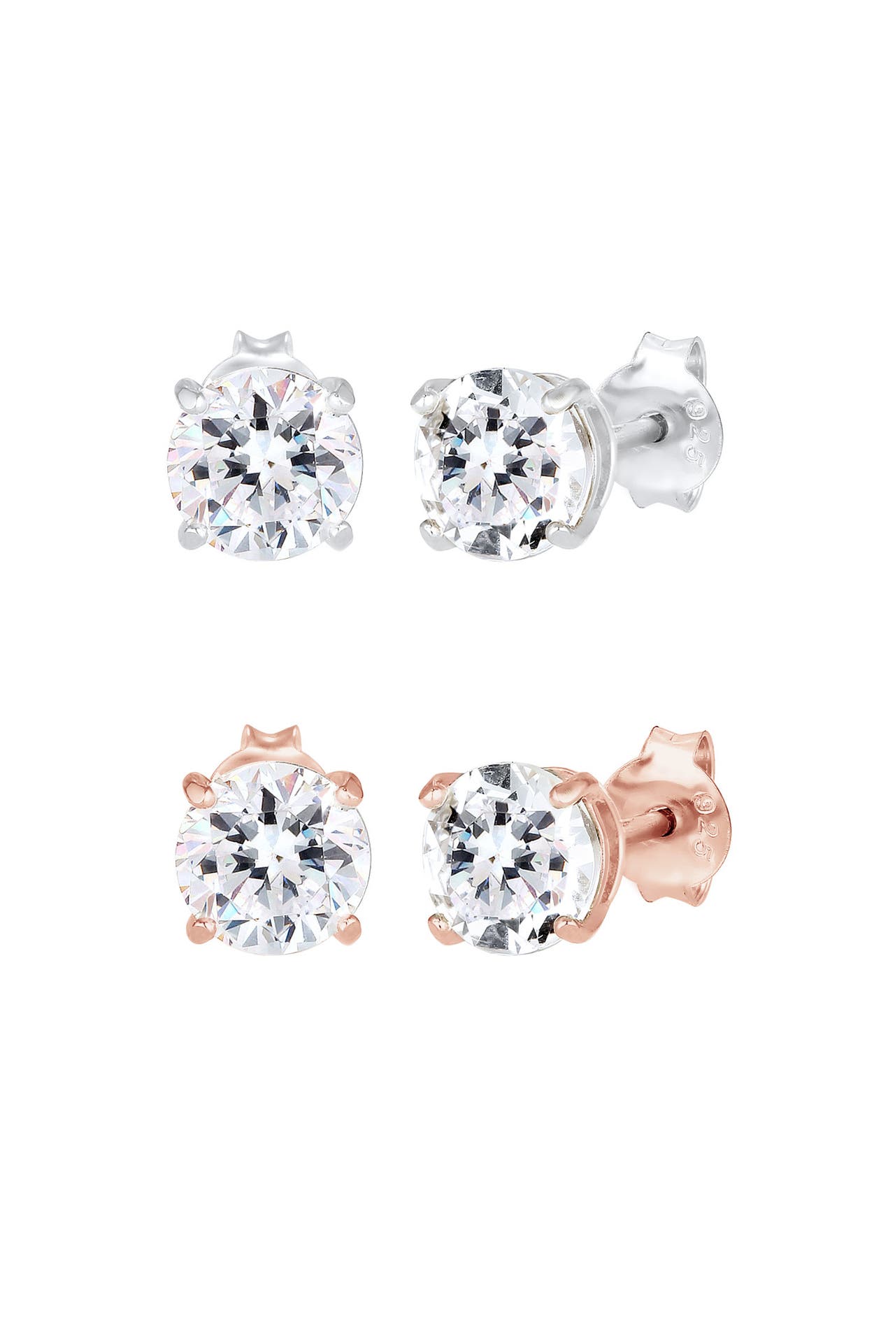 ELLI Ohrringe Set Rund mit Kristallen von Swarovski® 925 Sterling Silber Rosegold, Bild 1