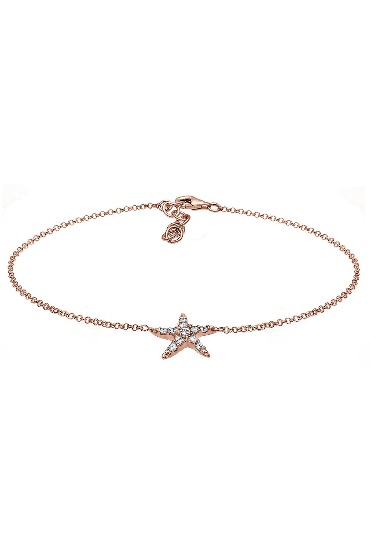 ELLI Fusskettchen Seestern Kristalle 925 Silber Rosegold, Bild 1