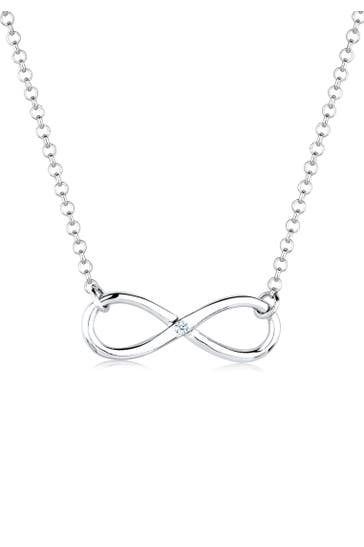 ELLI DIAMONDS Kette Infinity Pure Diamant (0.03 ct.) 925 Silber Weiß
