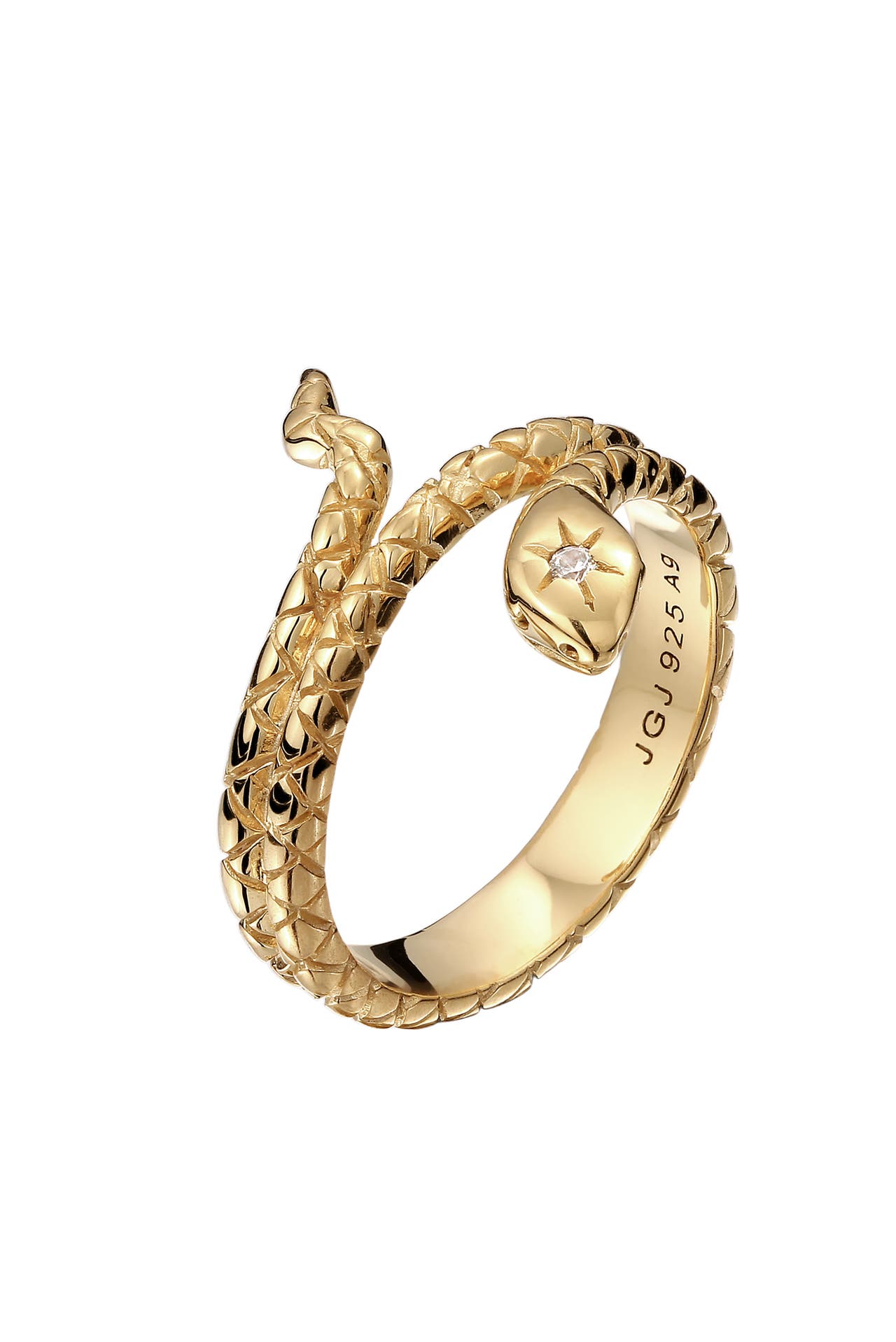 ELLI Ring Schlange Wickelring Zirkonia 925 Silber Gold, Bild 1
