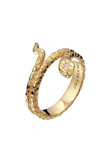 ELLI Ring Schlange Wickelring Zirkonia 925 Silber Gold