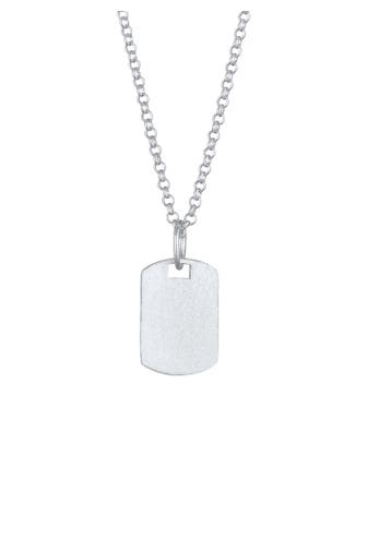 KUZZOI Kette Herren Dog Tag Military Platte Brushed 925 Silber Silber