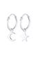 Ohrringe Creolen Sterne Mond Trend 925 Silber Silber
