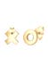 Ohrringe Ohrstecker XOXO Wording 925 Sterling Silber Gold