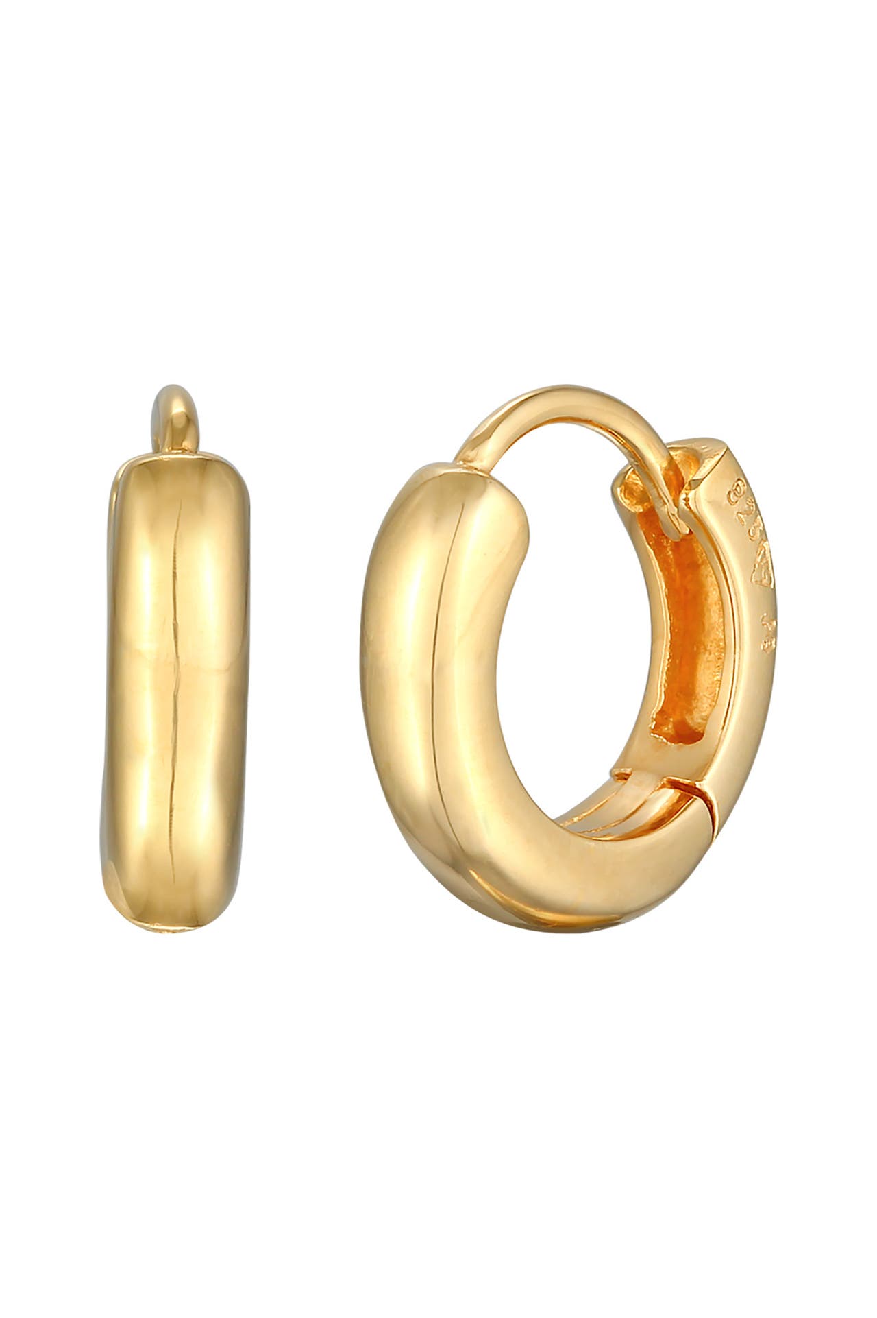 ELLI Ohrringe Creolen Scharnier Basic Rund 925 Silber Gold, Bild 1