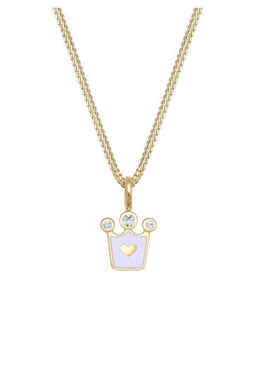 ELLI Halskette Krone Emaille 925 Sterling Silber, mit Kristallen von Swarovski®