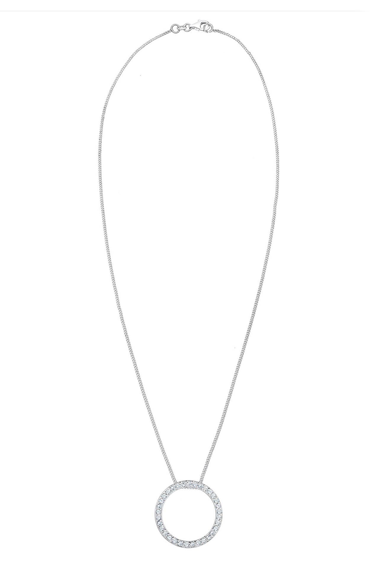 ELLI Kette Kreis 925 Silber^, mit Kristallen von Swarovski® Silber, Bild 1