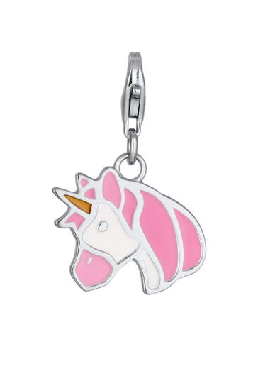 ELLI Charm Anhänger Emoji Einhorn Emaille 925 Sterling Silber
