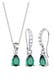 Schmuckset Kette Ohrhänger Quarz Topas 925 Silber Grün