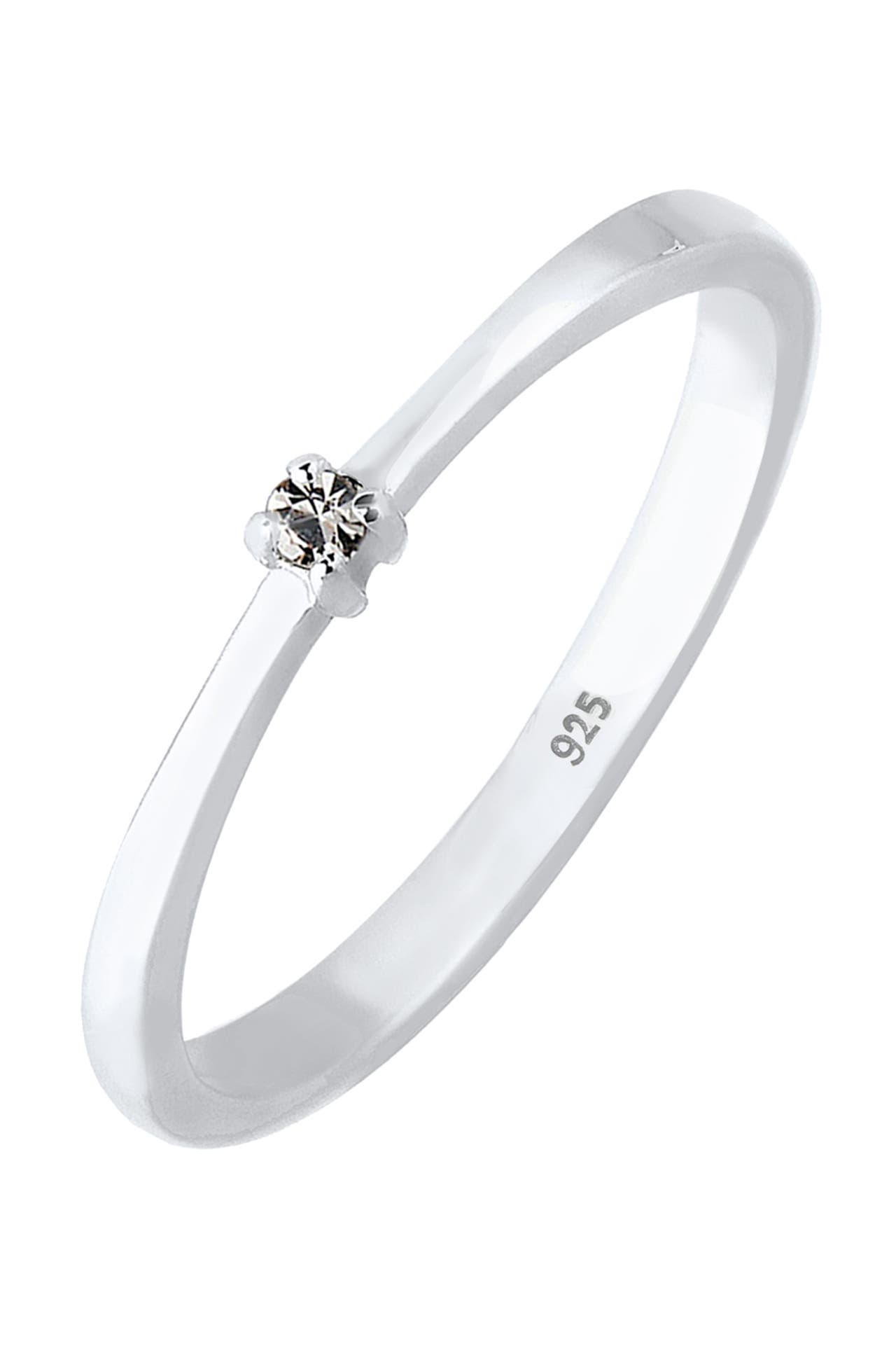 ELLI Ring Solitär 925 Silber, mit Kristallen von Swarovski® Grau, Bild 1