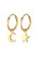 Ohrringe Creolen Stern Mond Gold