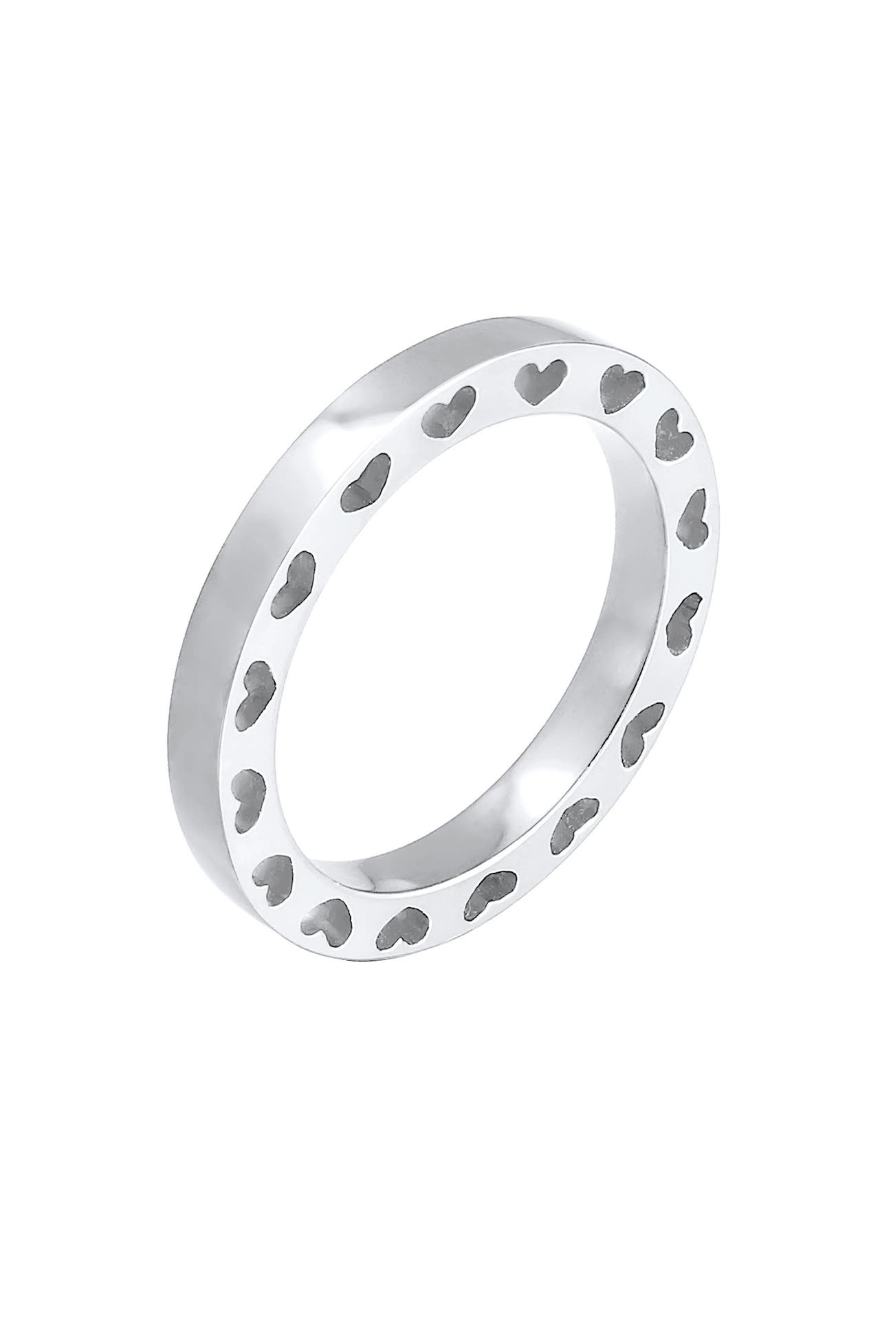 ELLI Ring Herz Side Cut Out Bandring Love 925 Silber Silber, Bild 1