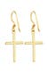 Ohrringe Kreuz schlicht religiös 925 Silber vergoldet Gold