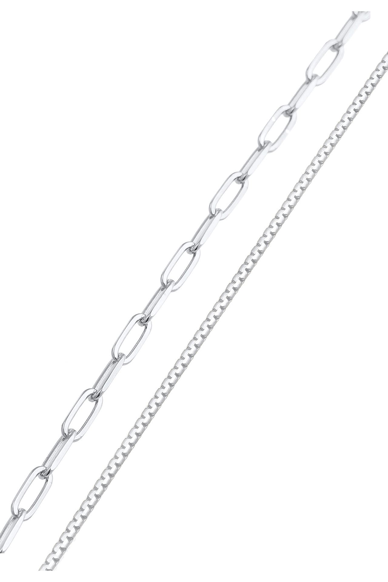 ELLI PREMIUM Armband Glieder Grob Rund Oval Basic (2 tlg.) 925 Silber Silber, Bild 1