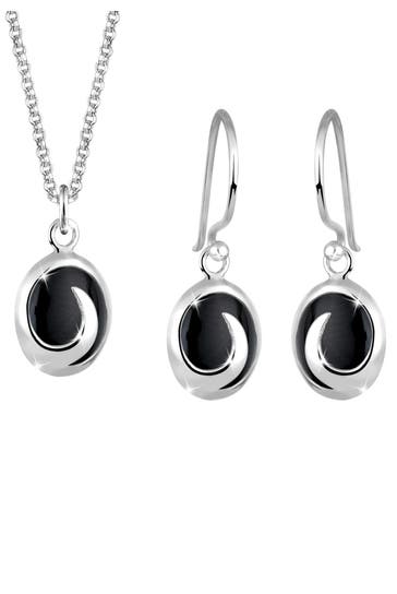 ELLI Schmuckset Onyx Schwarz 925 Sterling Silber Schwarz