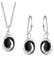 Schmuckset Onyx Schwarz 925 Sterling Silber Schwarz