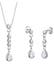 Schmuckset Paar Stecker und Anhänger mit Zirkonia in schwarz Weiß